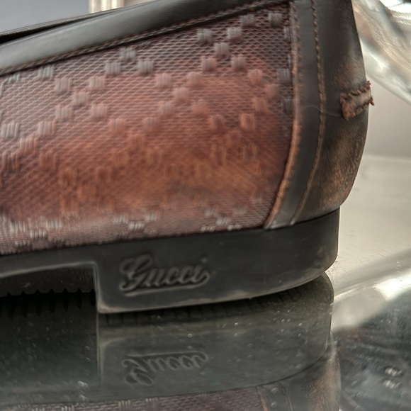 GUCCI HILLARY DIAMANTÉ PENNY LOAFERS DISTRESSED - Picture 3 of 11